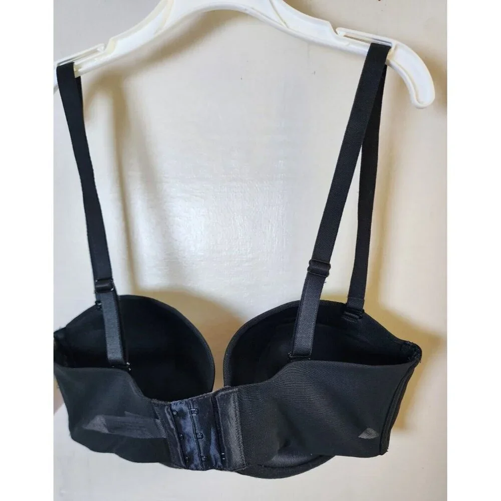 New Auden Women's Black Underwire Lightly Line Bra Adjustable Straps Size 36B